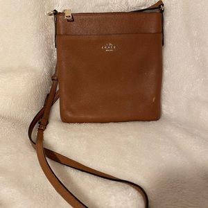 Brown leather Coach satchel purse